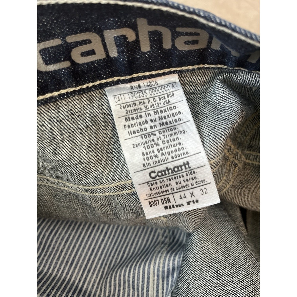 Carhartt Dark Wash Men's Denim Jeans Size 44 X 32 Slim Fit Straight Casual - Picture 6 of 6